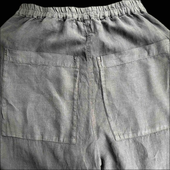 Grizas grey linen baggy pants with detailed stitching. Size XS, fits larger, - Picture 4 of 6